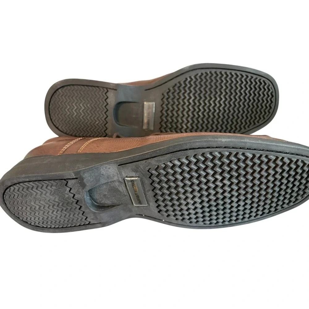 Johnston & Murphy Mens 13 M Brown Pebbled Leather Split Toe‎ Oxfords 20-7223
